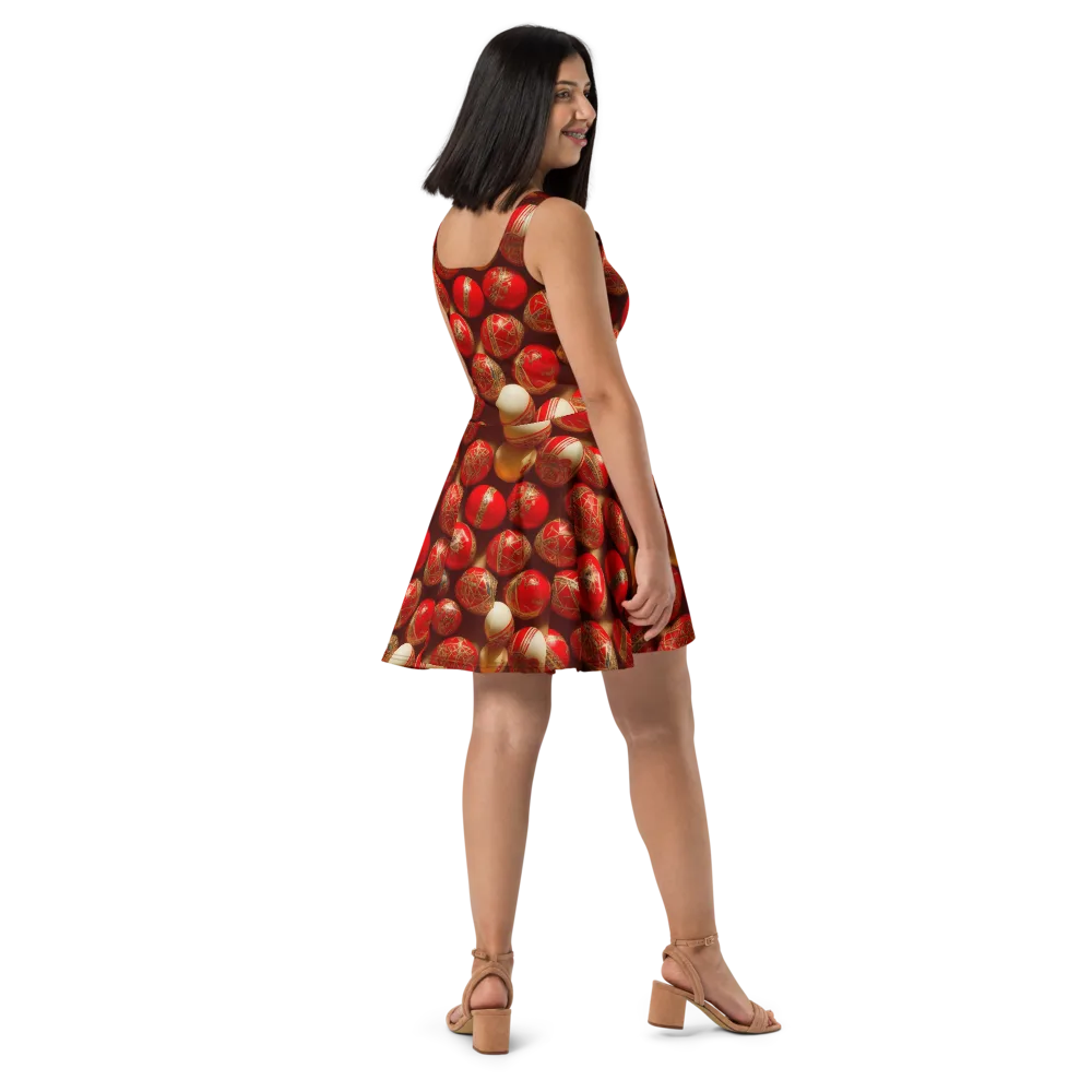 Gilded Bauble on Skater Dress — Right
