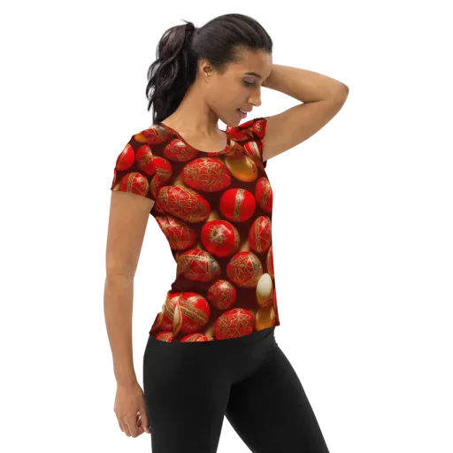 Gilded Bauble on a Women's Athletic T-Shirt