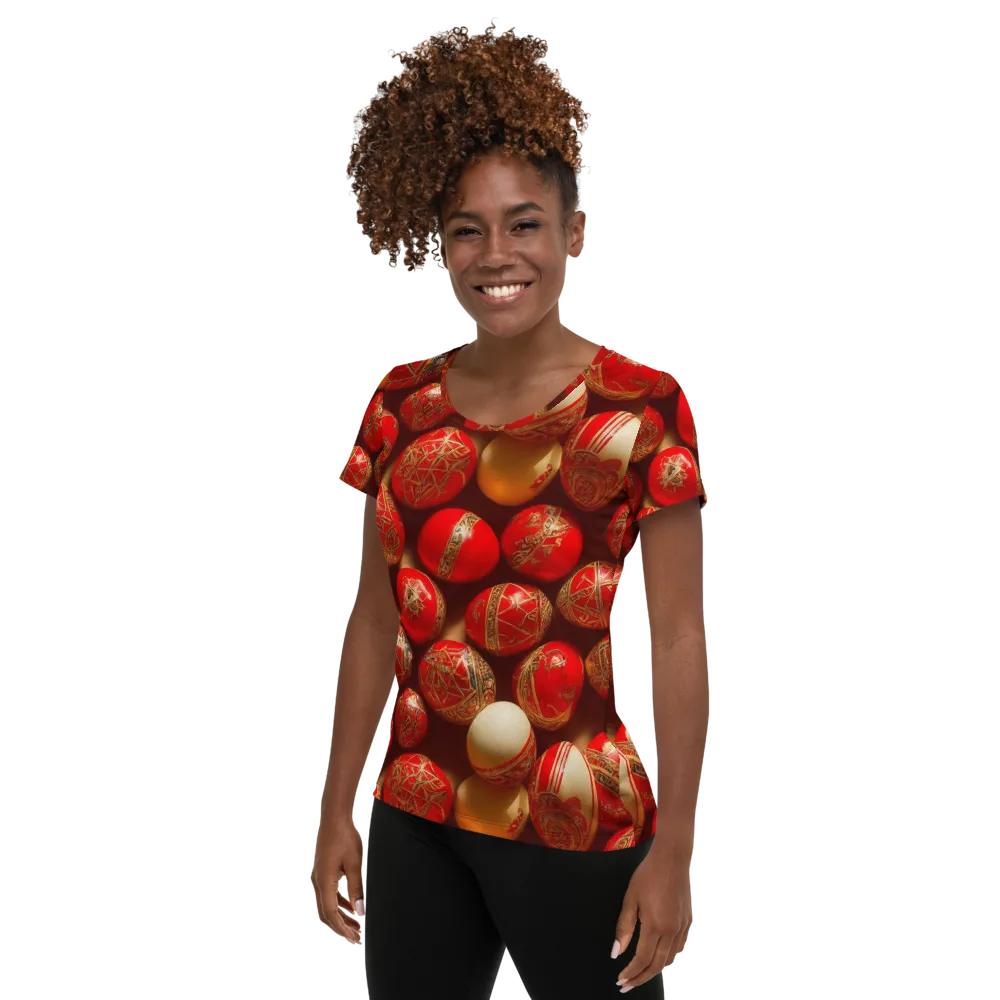Gilded Bauble on Women's Athletic T-Shirt — Left