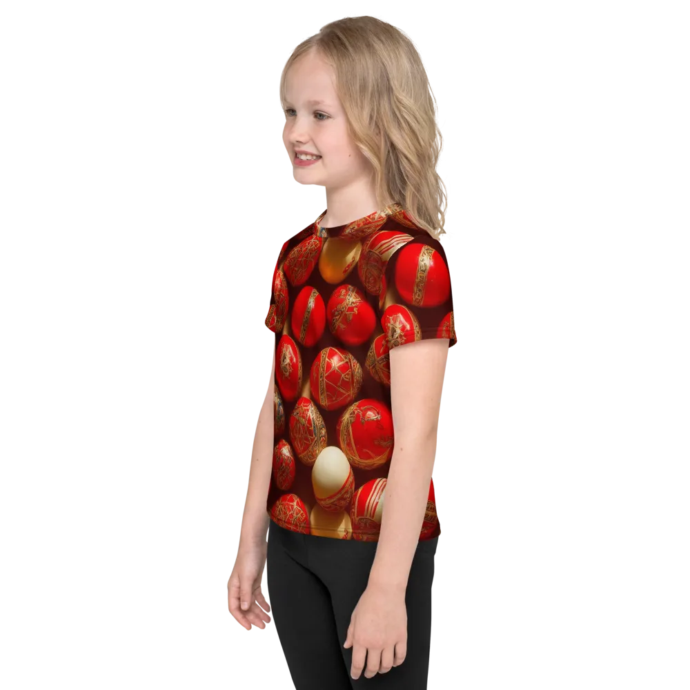 Gilded Bauble on Kids Crew Neck T-Shirt — Left