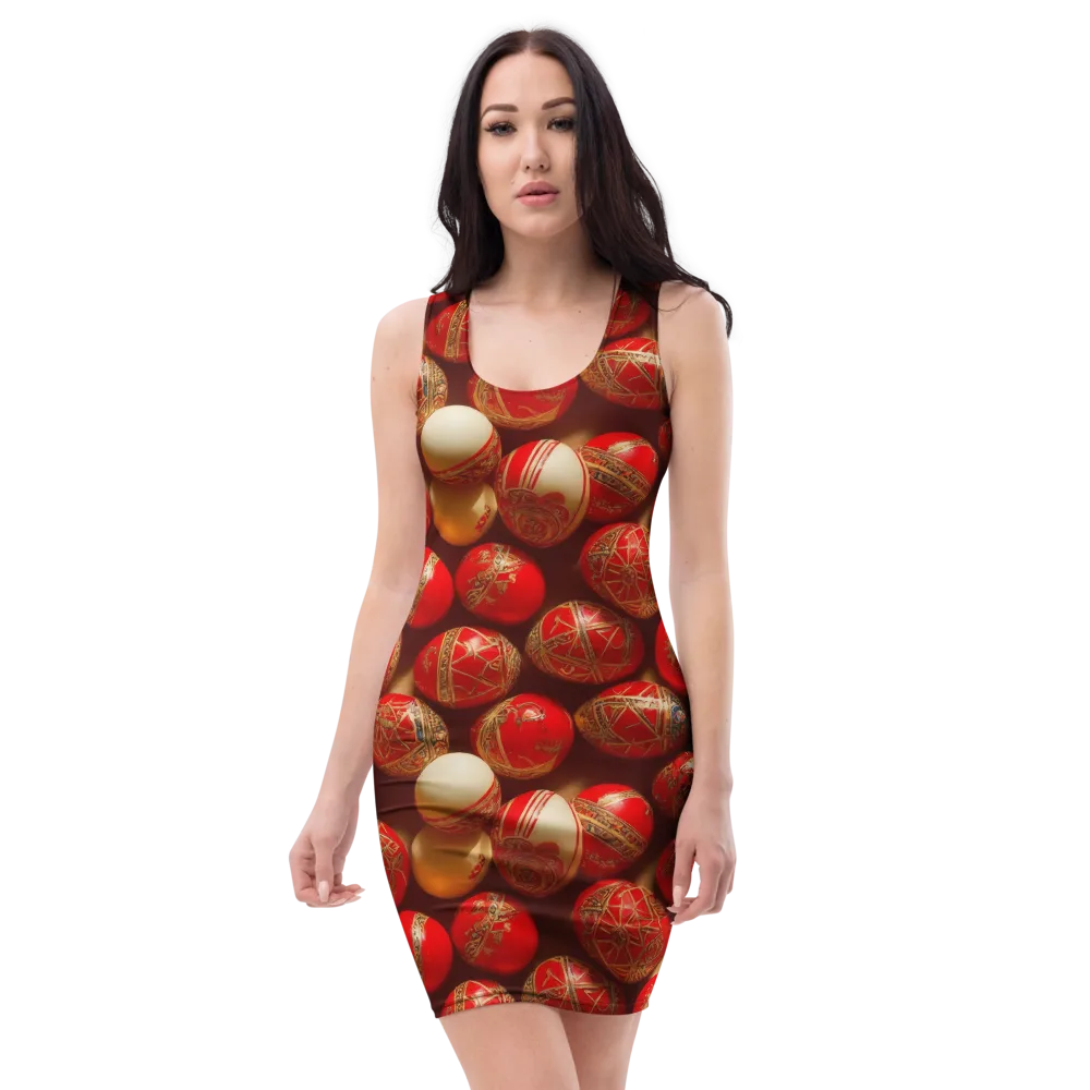Gilded Bauble on Bodycon Dress — Front