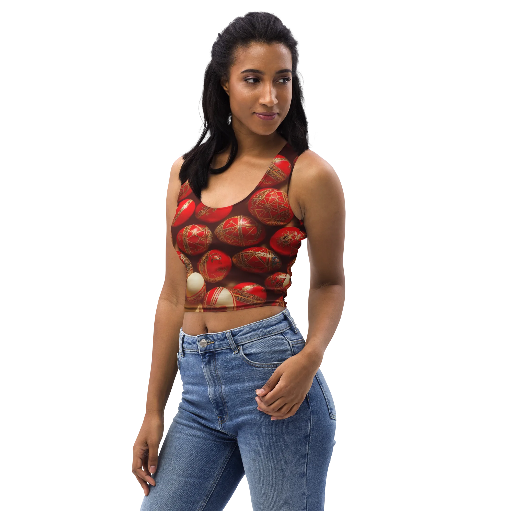 Gilded Bauble on Crop Top — Left Front