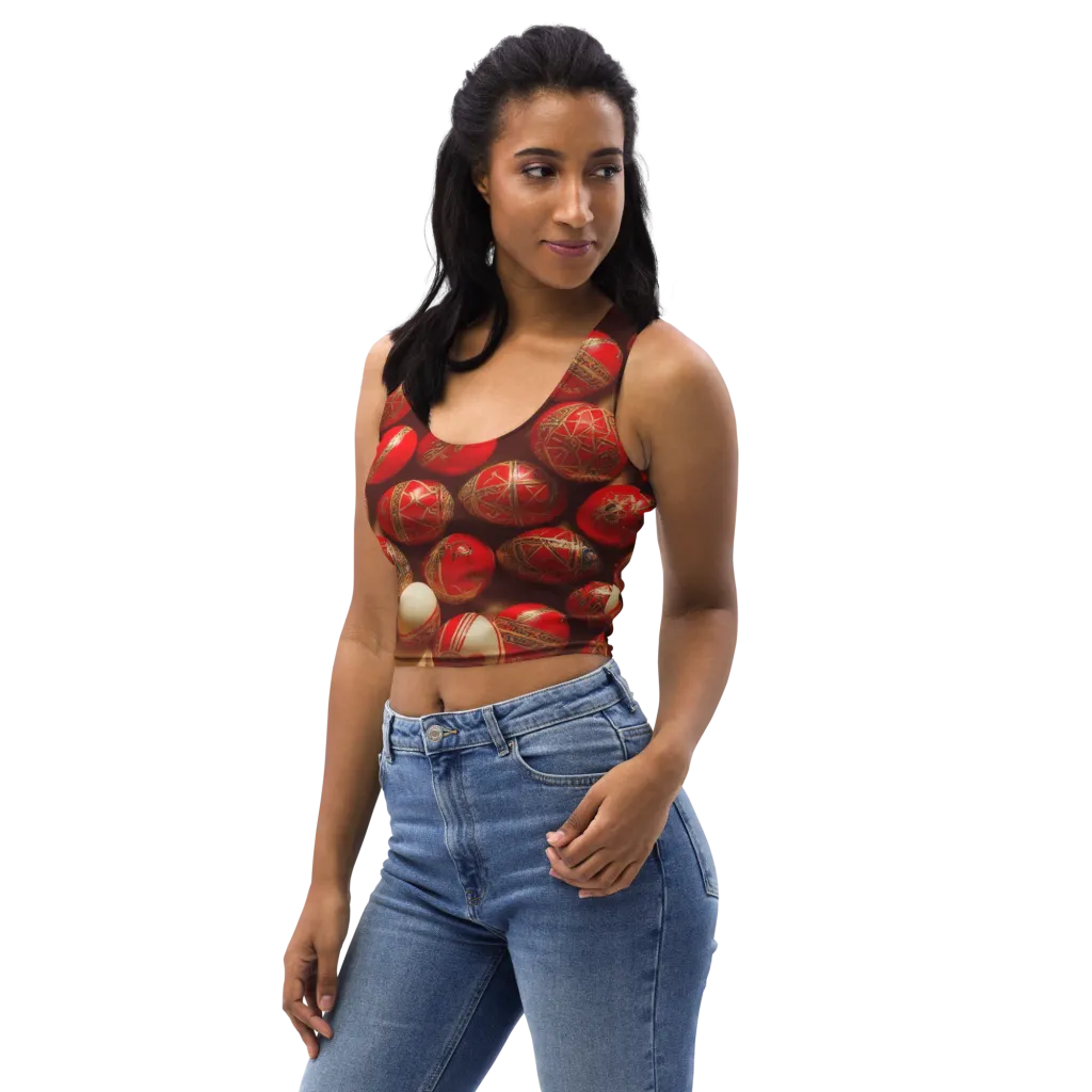 Gilded Bauble on Crop Top — Left Front