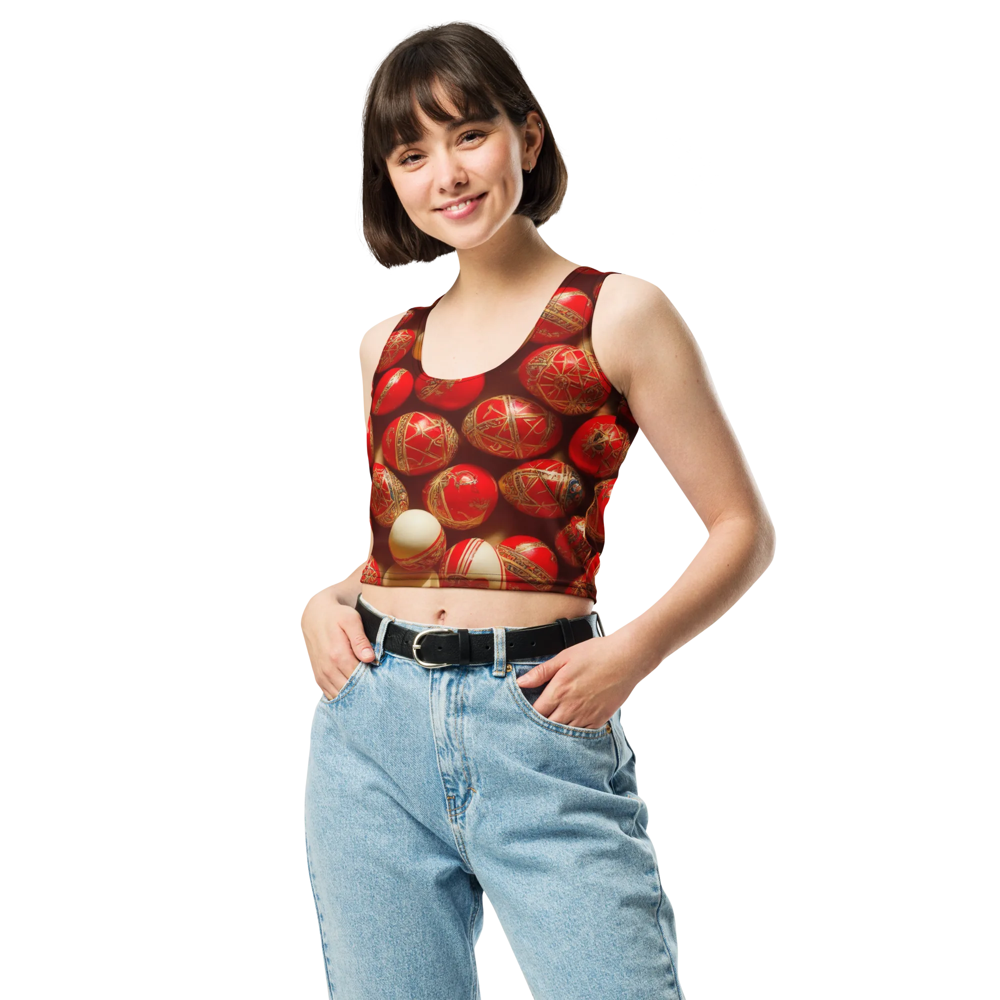 Gilded Bauble on Crop Top — Front