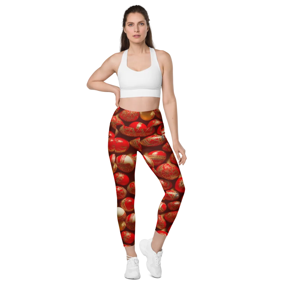 Gilded Bauble on Leggings with Pockets — Front