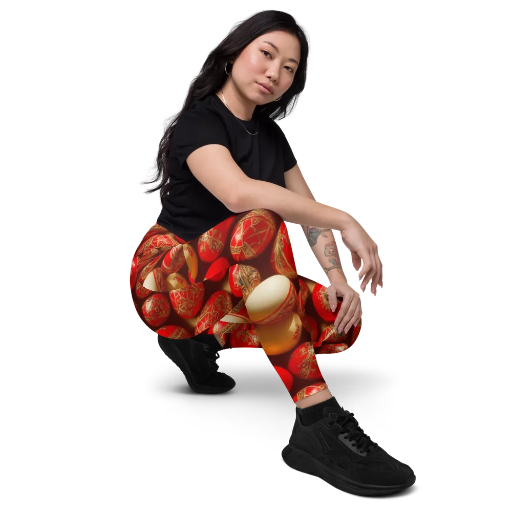 Gilded Bauble on Leggings with Pockets — Right Front