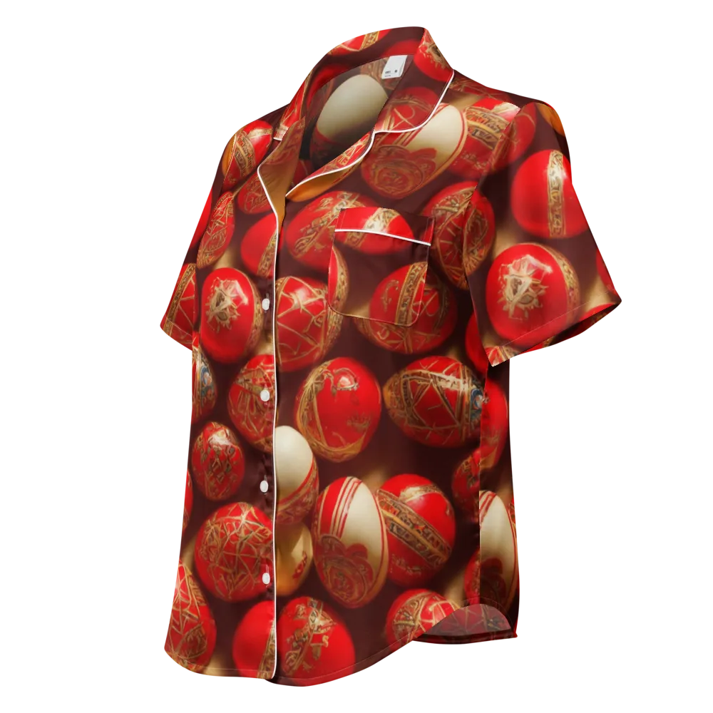 Gilded Bauble on Women's Short Sleeve Pajama Top — Left Front