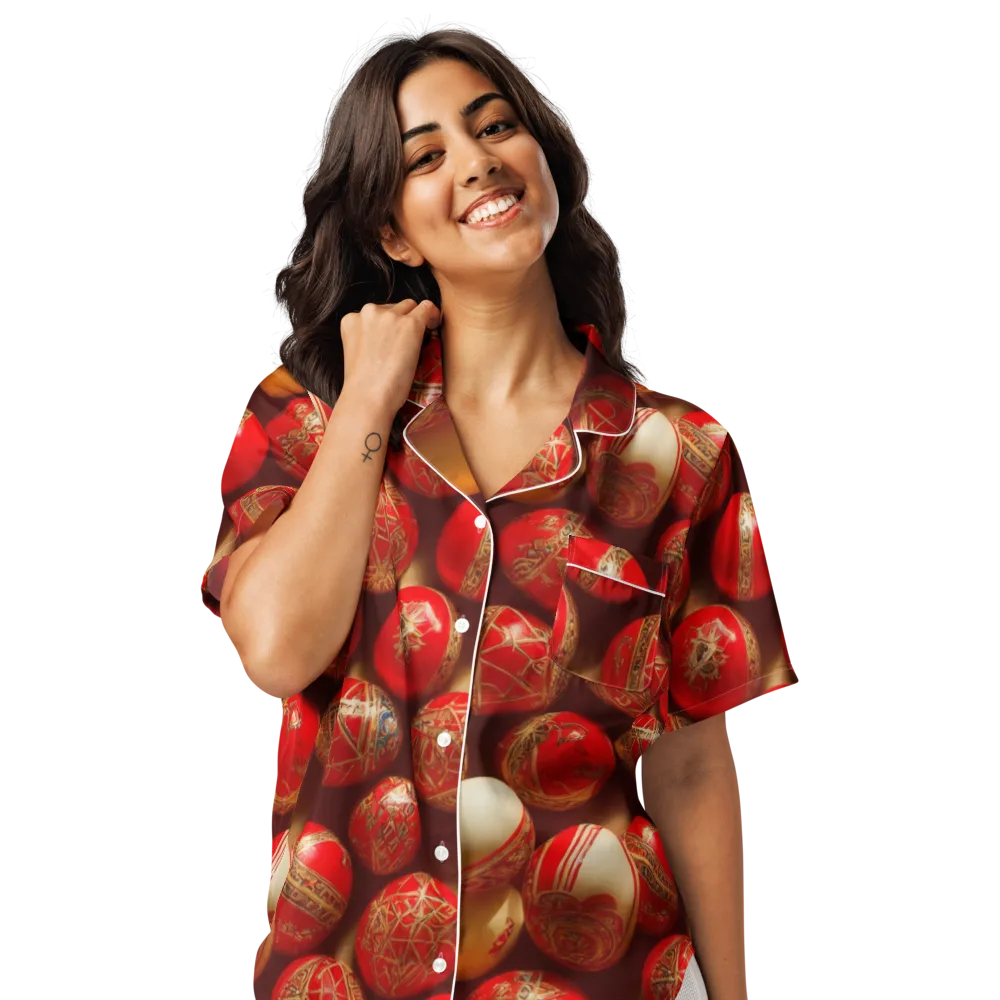Gilded Bauble on Women's Short Sleeve Pajama Top — Front