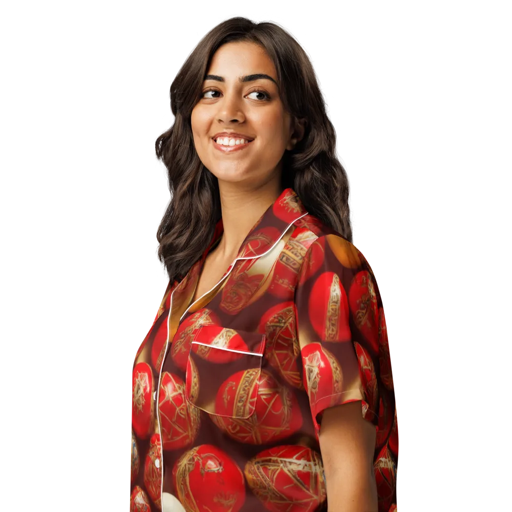 Gilded Bauble on Women's Short Sleeve Pajama Top — Left Front