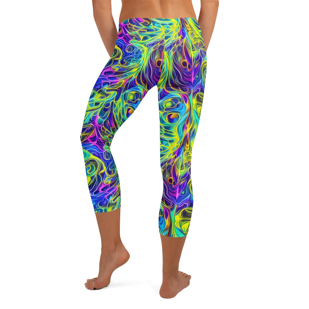 Kaleidoscope Rapture on Capri Leggings — Back