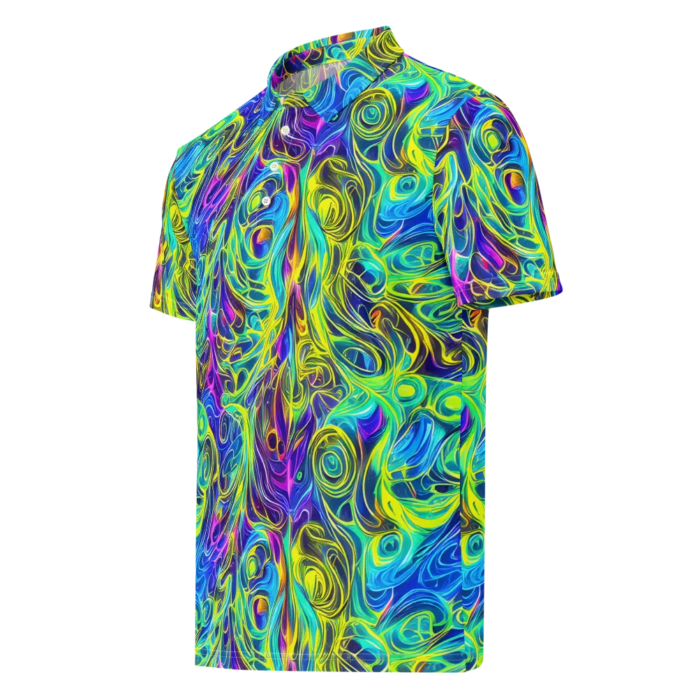 Kaleidoscope Rapture on Men's Slim Fit Polo Shirt — Left Front