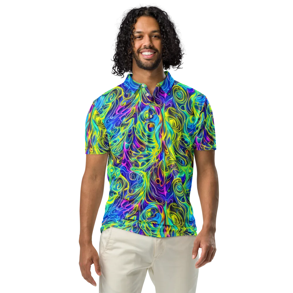 Kaleidoscope Rapture on Men's Slim Fit Polo Shirt — Front
