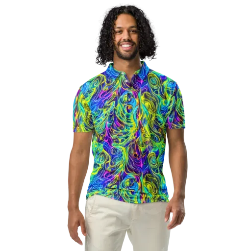 Kaleidoscope Rapture on a Men's Slim Fit Polo Shirt