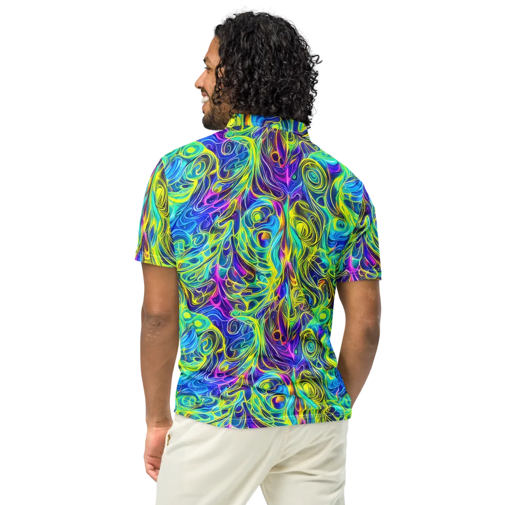 Kaleidoscope Rapture on Men's Slim Fit Polo Shirt — Back