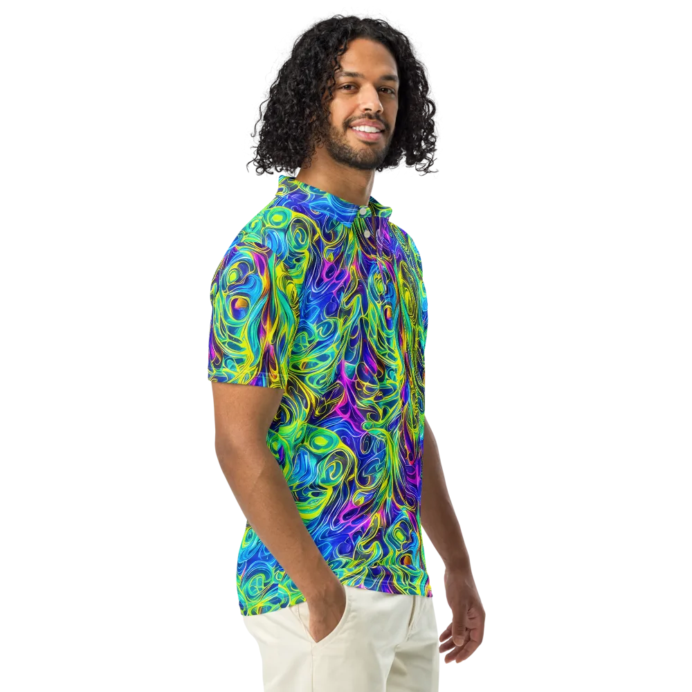 Kaleidoscope Rapture on Men's Slim Fit Polo Shirt — Right Front