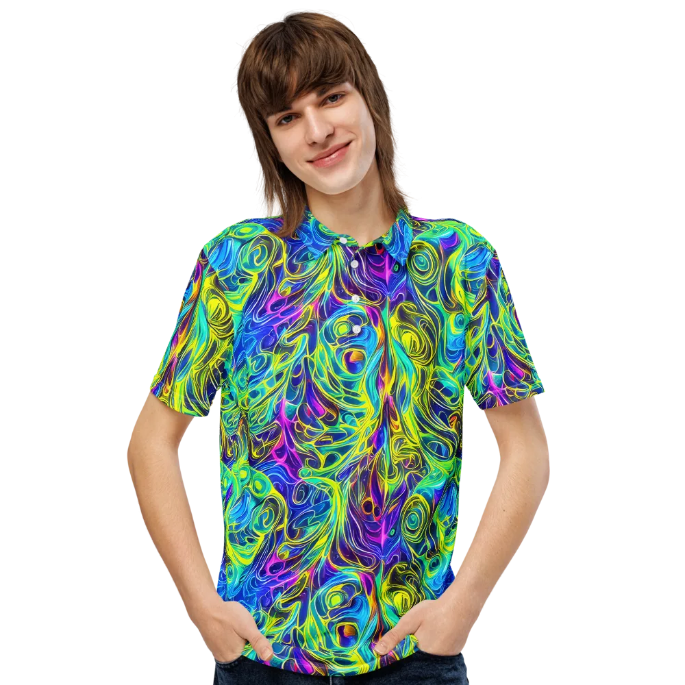 Kaleidoscope Rapture on Men's Slim Fit Polo Shirt — Front