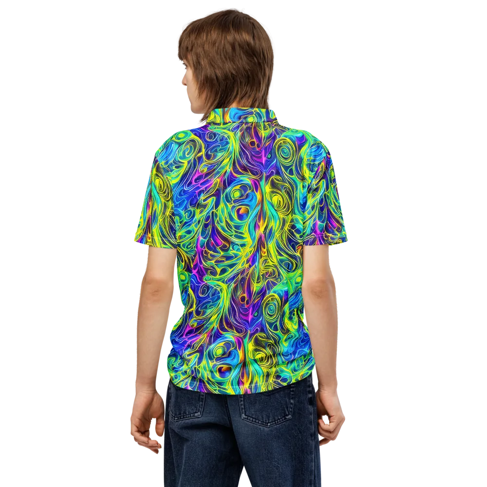 Kaleidoscope Rapture on Men's Slim Fit Polo Shirt — Back