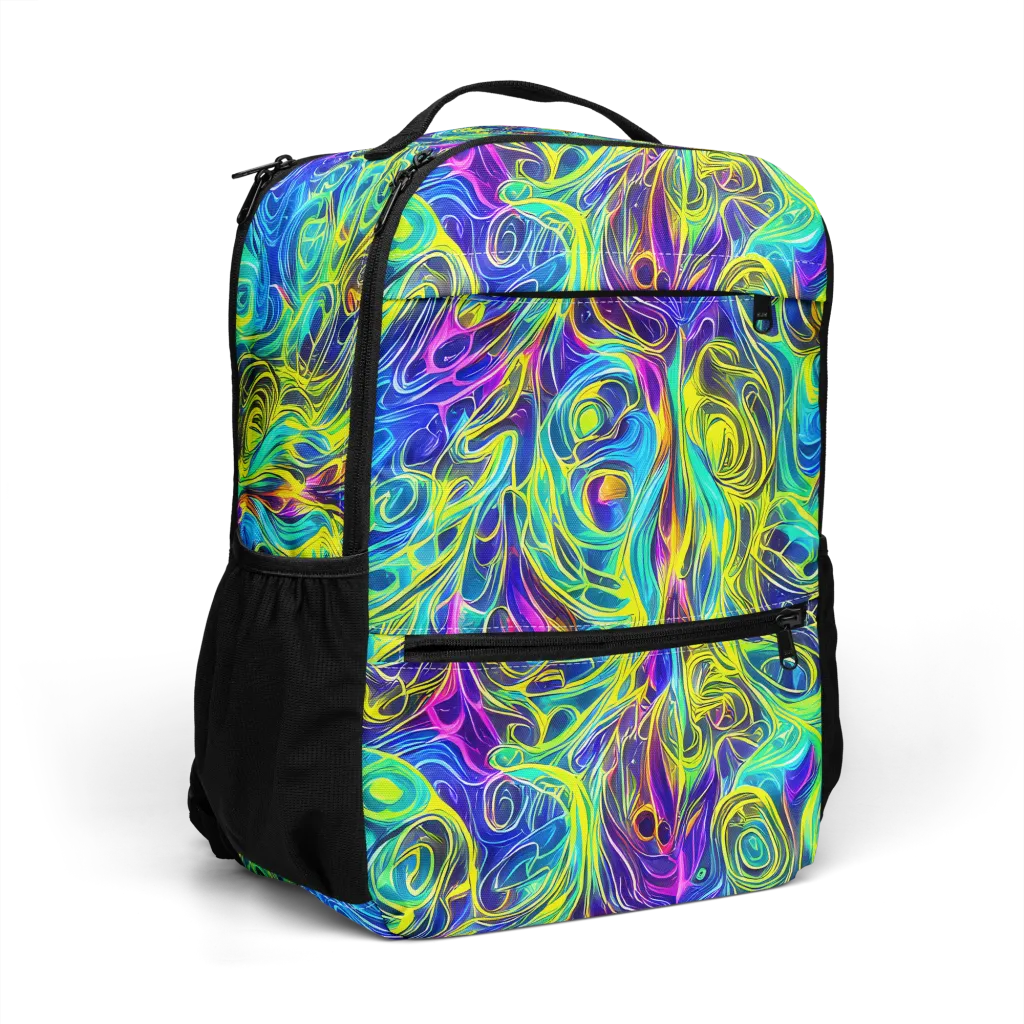 Kaleidoscope Rapture on Utility Backpack — Right Front