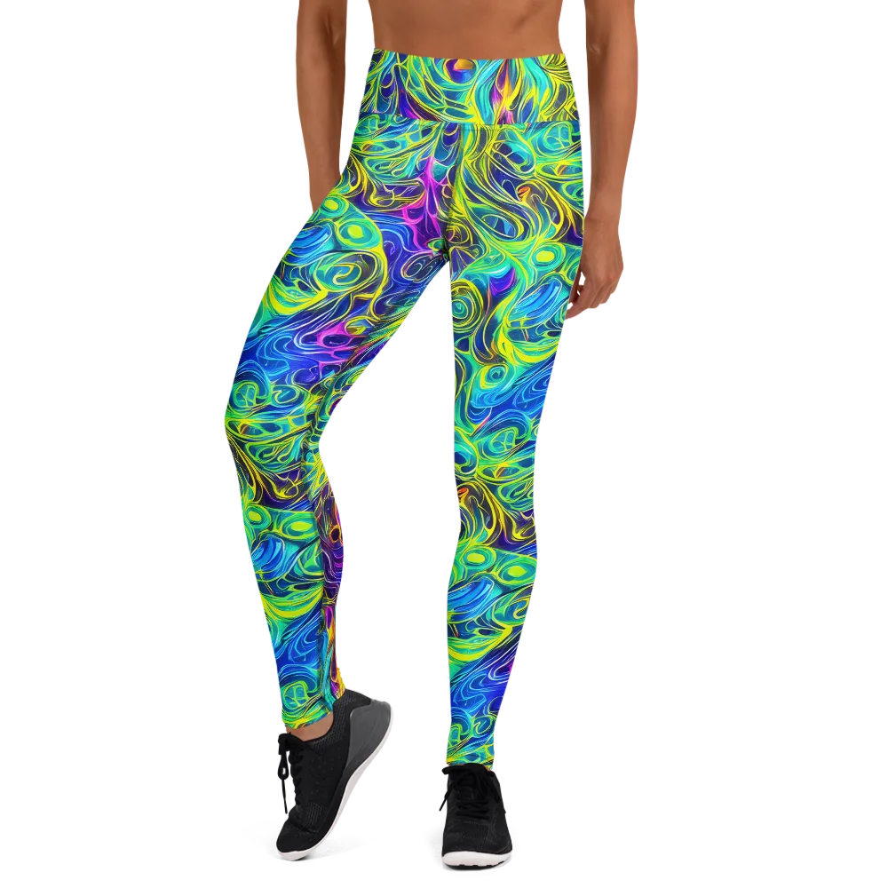 Kaleidoscope Rapture on Yoga Leggings — Front