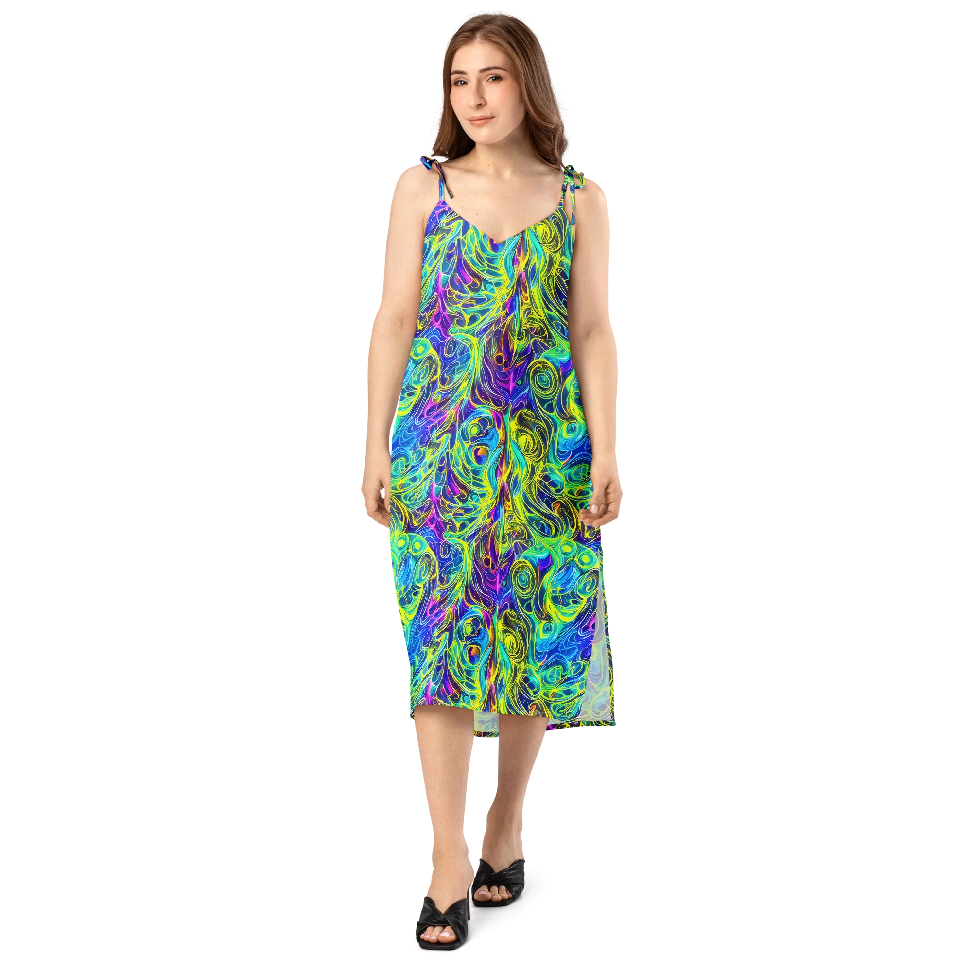 Kaleidoscope Rapture on Slip Dress — Front