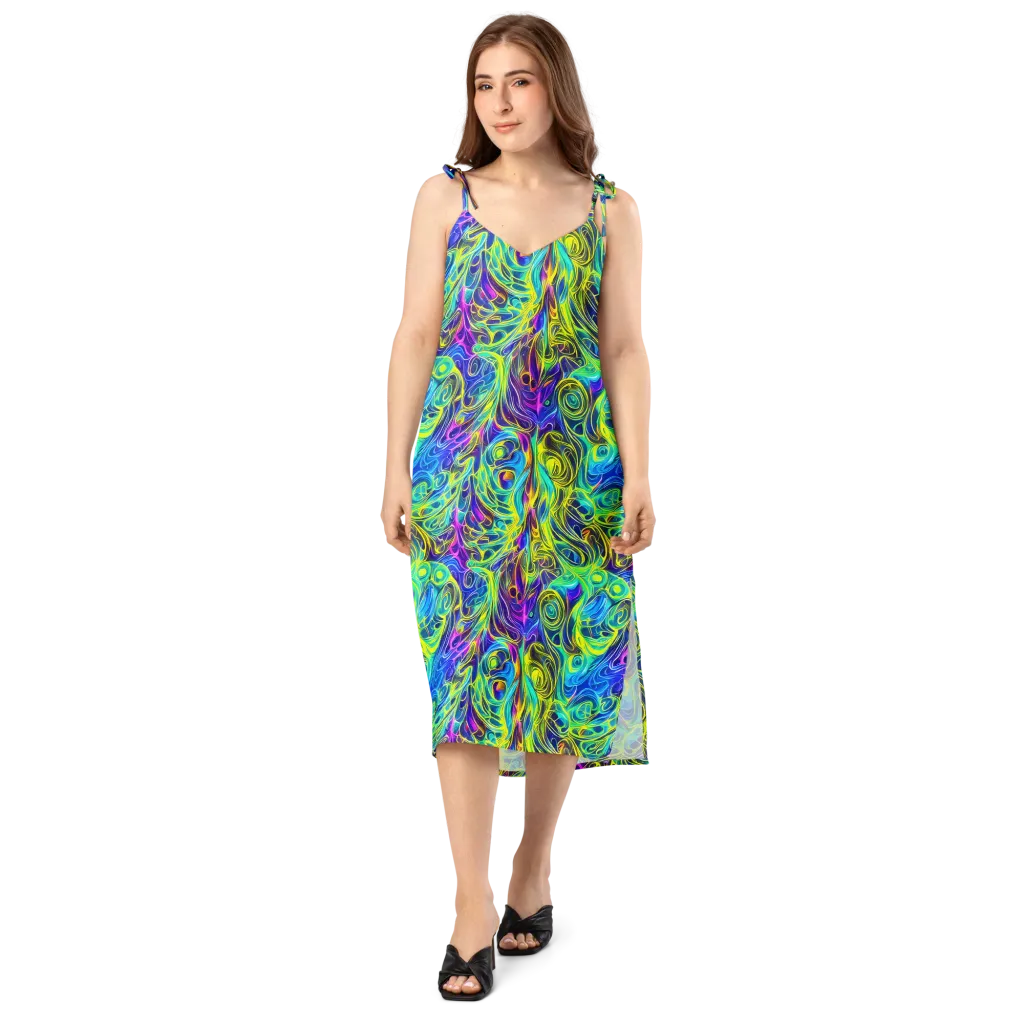 Kaleidoscope Rapture on Slip Dress — Front