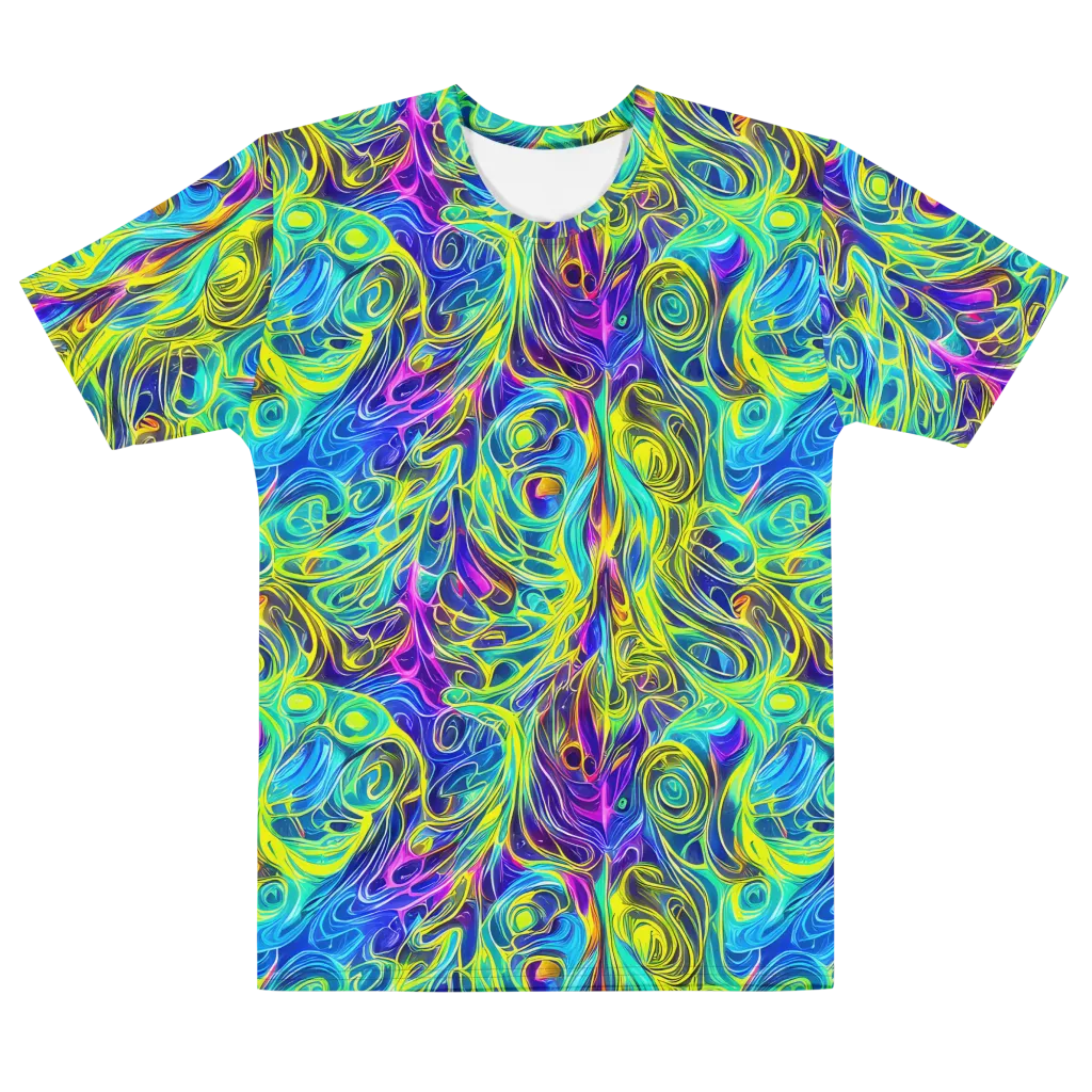Kaleidoscope Rapture on Men's Cotton Crew Neck T-Shirt — Front