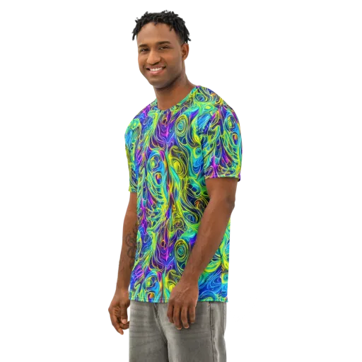 Kaleidoscope Rapture on a Men's Cotton Crew Neck T-Shirt
