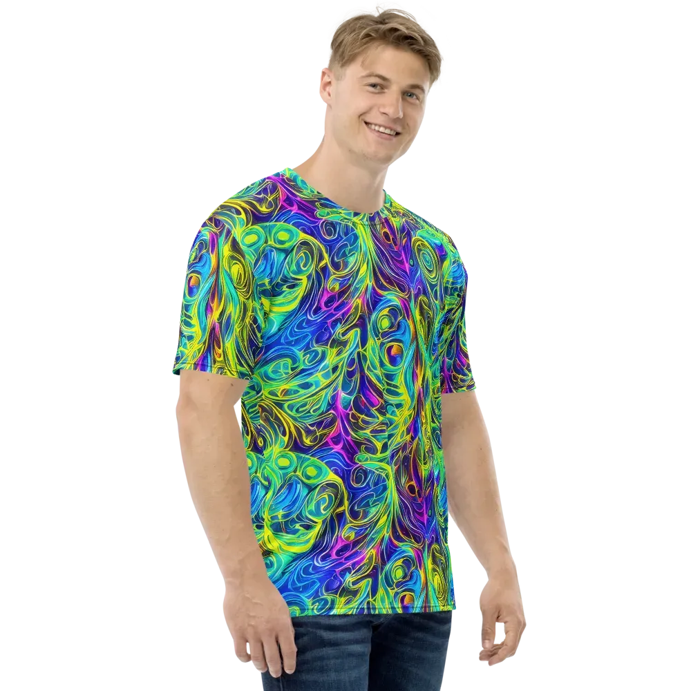 Kaleidoscope Rapture on Men's Crew Neck T-Shirt — Right