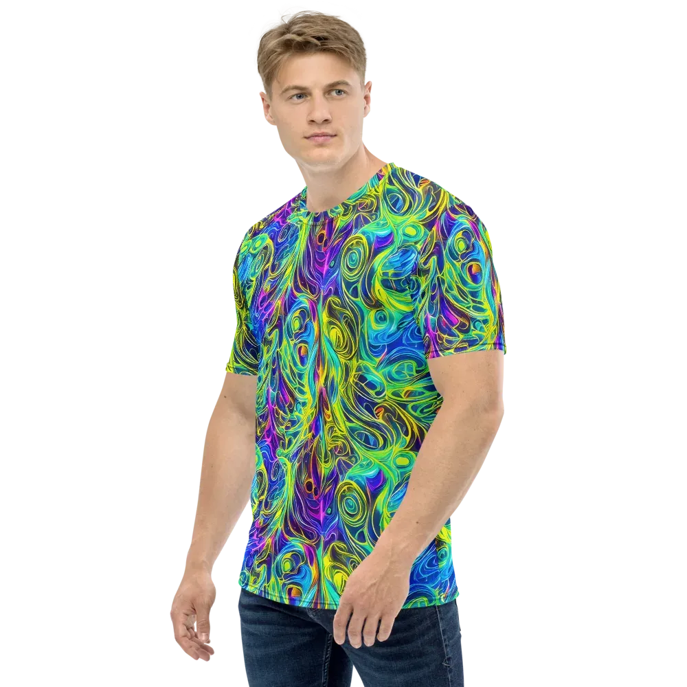 Kaleidoscope Rapture on Men's Crew Neck T-Shirt — Left