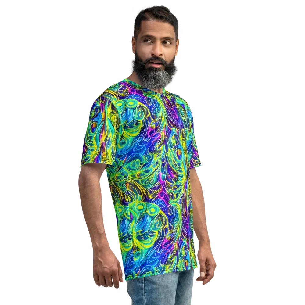 Kaleidoscope Rapture on Men's Crew Neck T-Shirt — Right