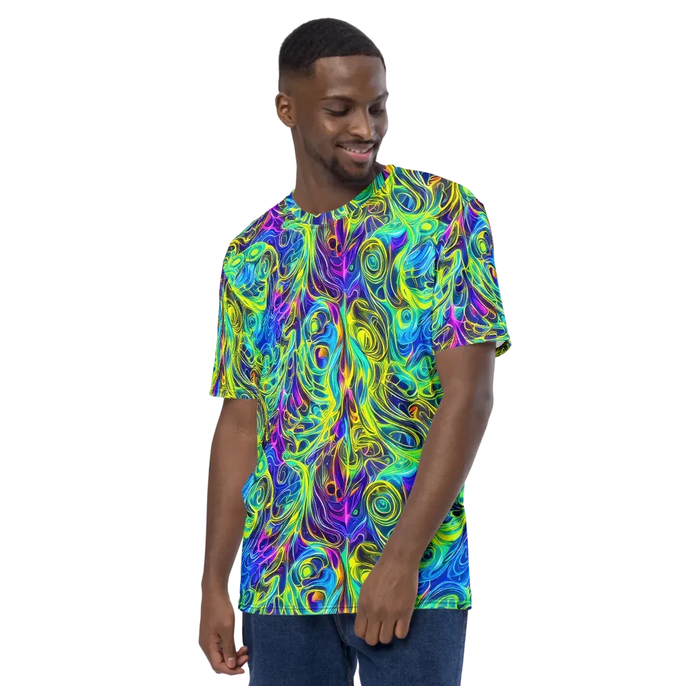 Kaleidoscope Rapture on Men's Crew Neck T-Shirt — Left