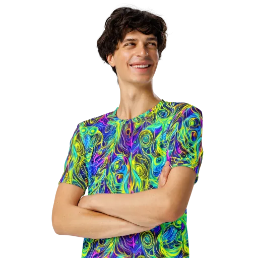 Kaleidoscope Rapture on a Men's Crew Neck T-Shirt