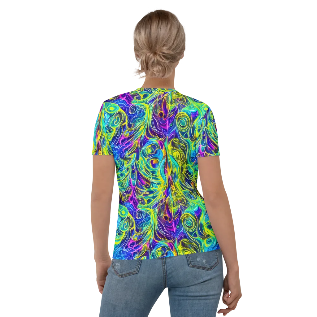 Kaleidoscope Rapture on Women's Crew Neck T-Shirt — Back