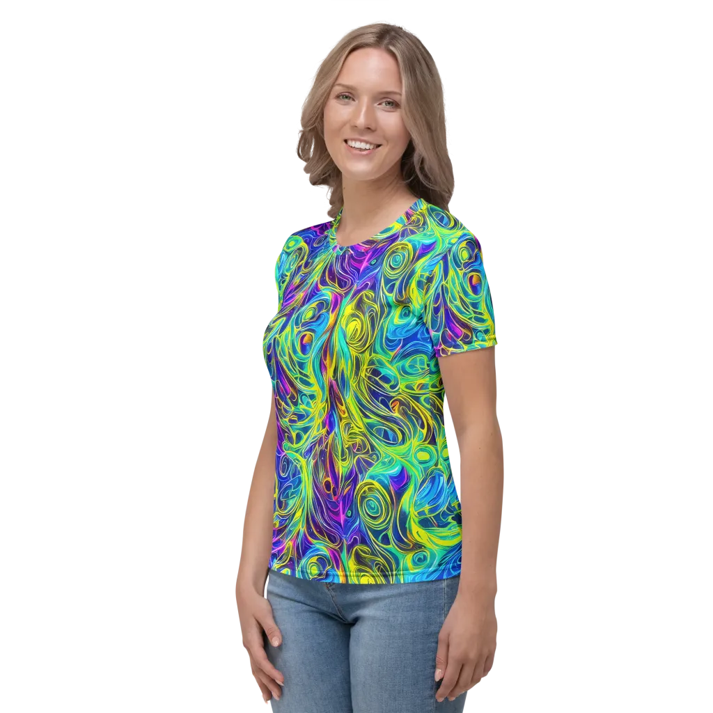 Kaleidoscope Rapture on Women's Crew Neck T-Shirt — Left