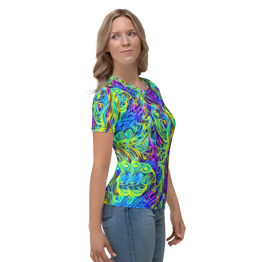 Kaleidoscope Rapture on Women's Crew Neck T-Shirt — Right