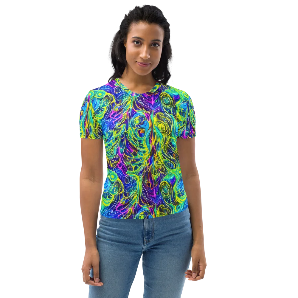 Kaleidoscope Rapture on Women's Crew Neck T-Shirt — Front