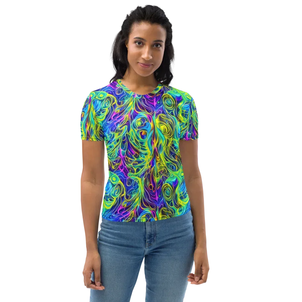 Kaleidoscope Rapture on Women's Crew Neck T-Shirt — Front