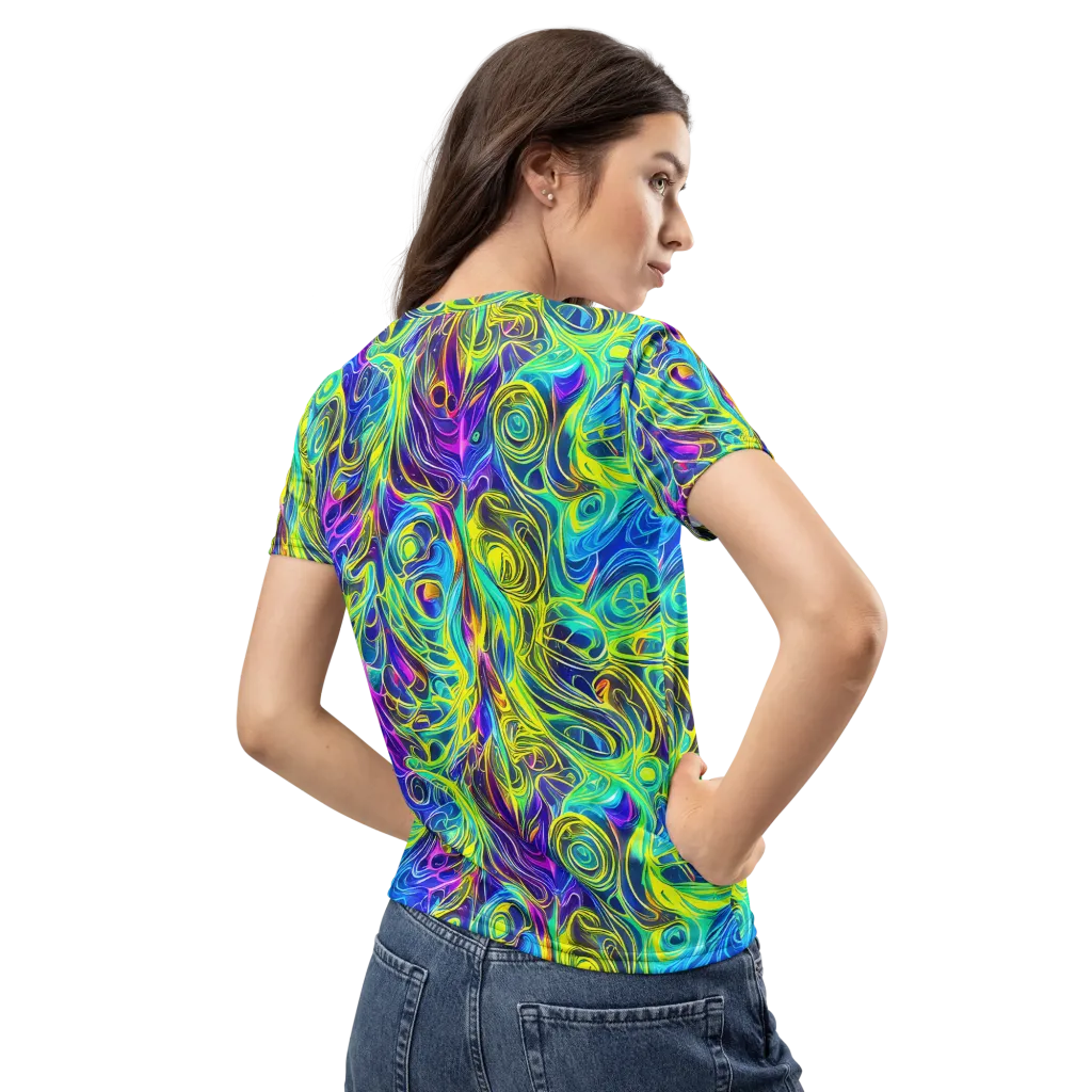 Kaleidoscope Rapture on Women's Crew Neck T-Shirt — Back
