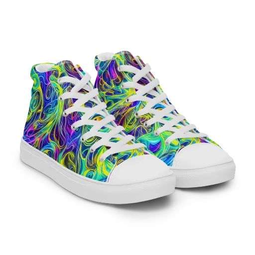 Kaleidoscope Rapture on a Women's High Top Canvas Shoes