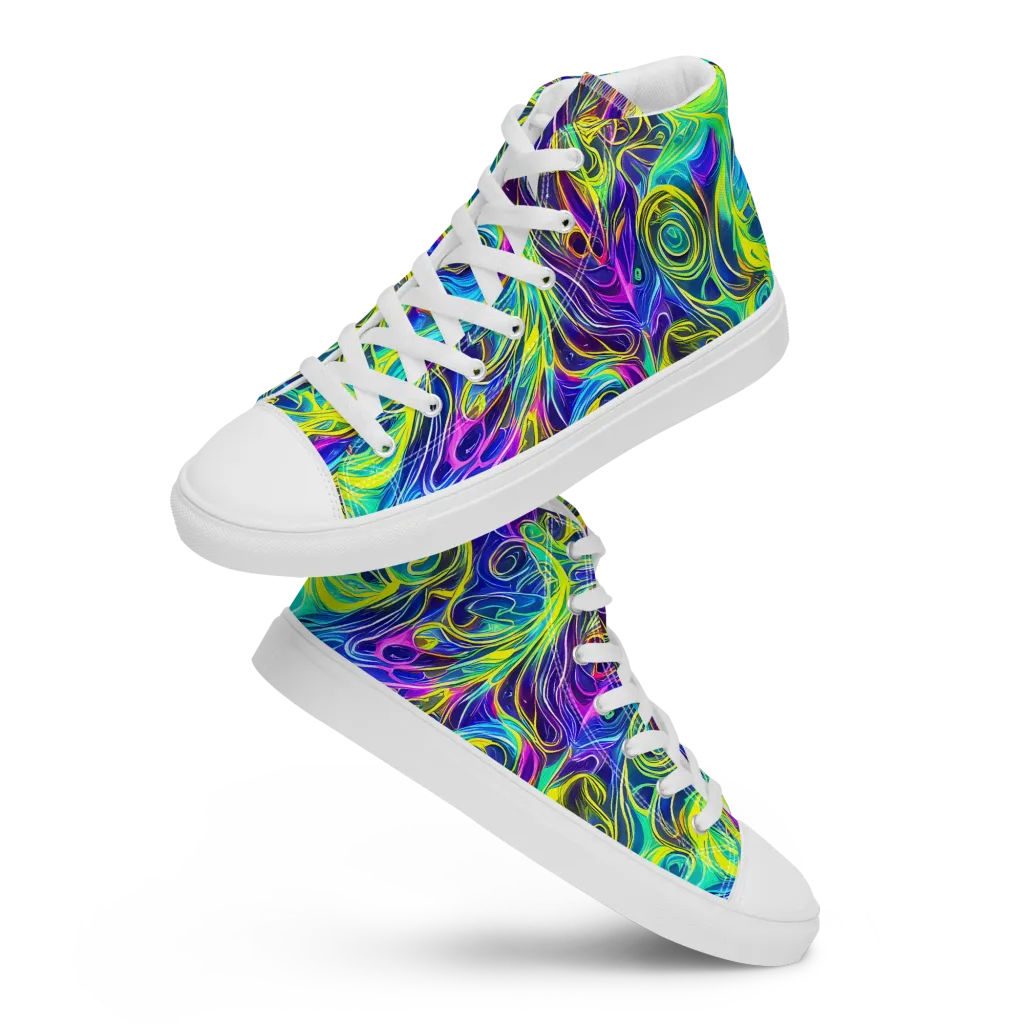 Kaleidoscope Rapture on Women's High Top Canvas Shoes — Front