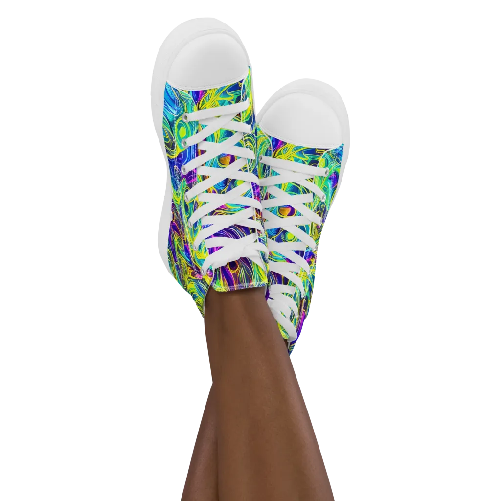 Kaleidoscope Rapture on Women's High Top Canvas Shoes — Front