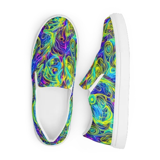 Kaleidoscope Rapture on a Men's Slip-On Canvas Shoes