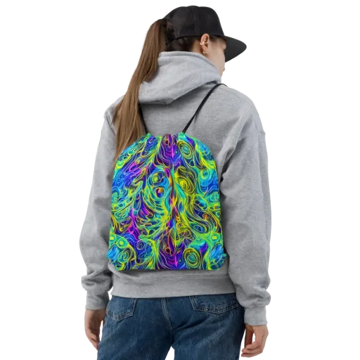 Kaleidoscope Rapture on a Drawstring Bag