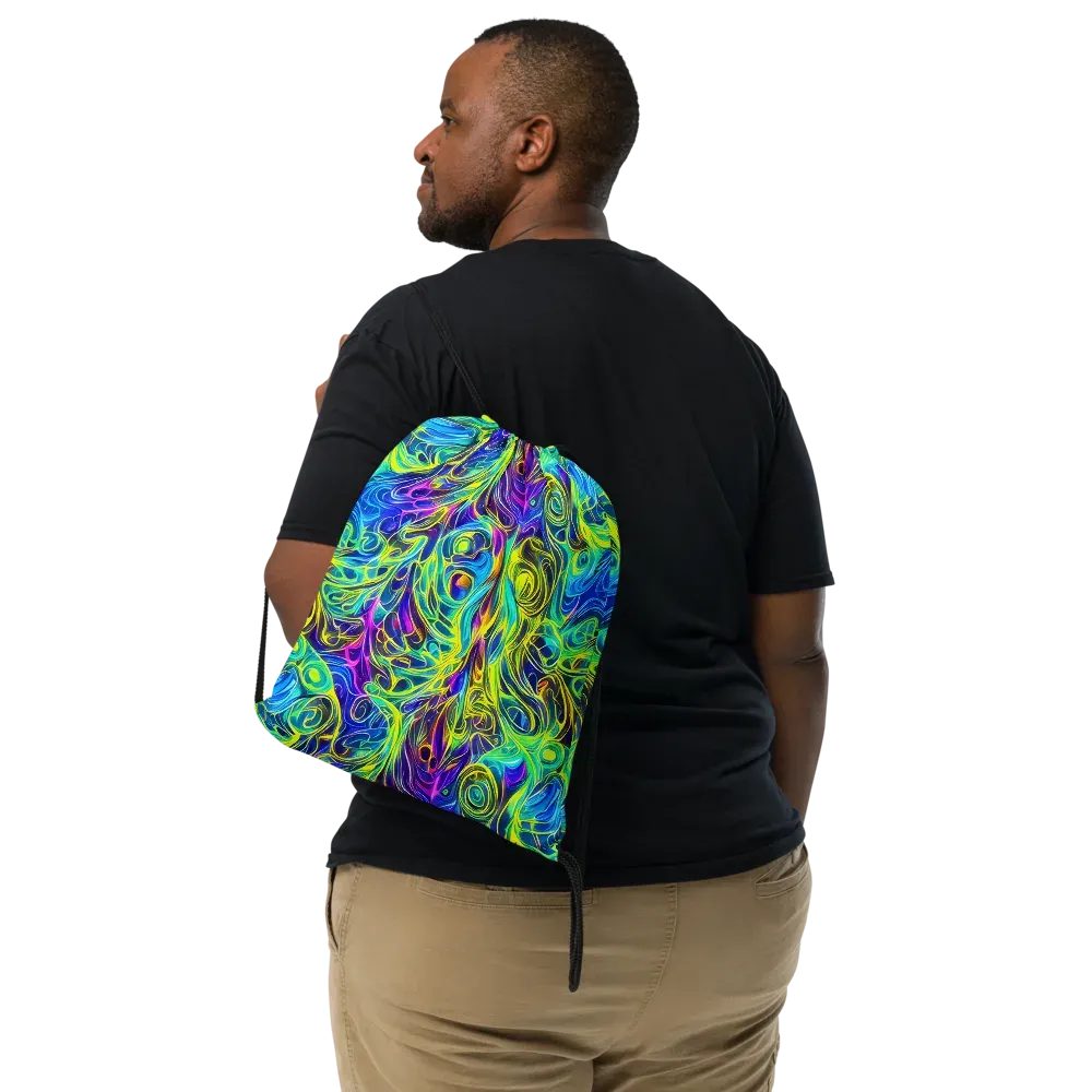 Kaleidoscope Rapture on Drawstring Bag — Front