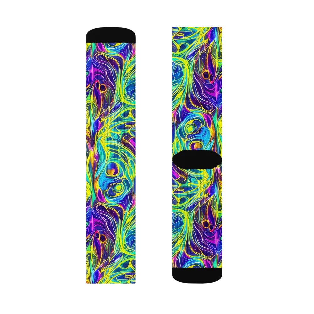 Kaleidoscope Rapture on Socks — Left Sock