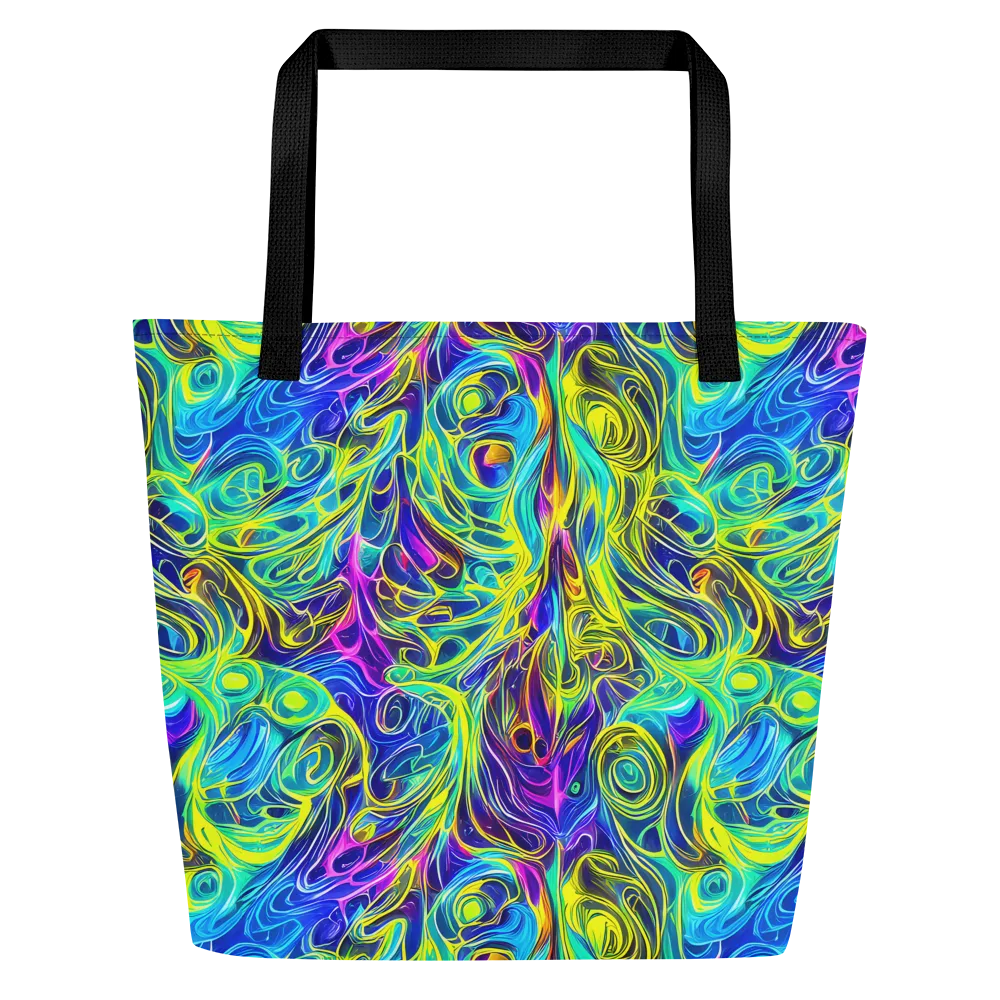 Kaleidoscope Rapture on Large Tote Bag W/ Pocket — Front