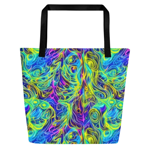 Kaleidoscope Rapture on a Large Tote Bag W/ Pocket