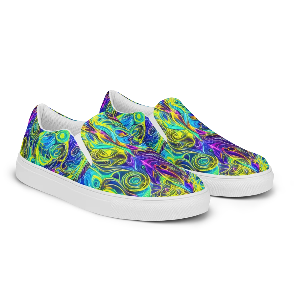 Kaleidoscope Rapture on Women's Slip-On Canvas Shoes — Right Front