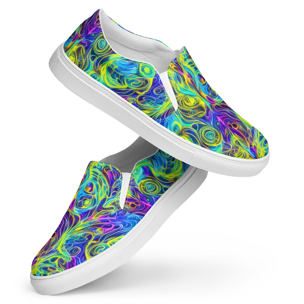 Kaleidoscope Rapture on Women's Slip-On Canvas Shoes — Front