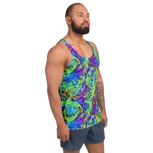 Kaleidoscope Rapture on a Men's Tank Top